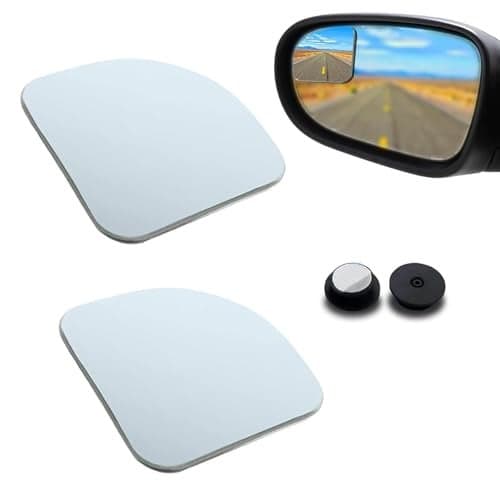leediga 2 PCS Fan Shaped Frameless Wide Angle Blind Spot Mirror Car Blind Spot Mirror HD Convex Glass Angle Adjustable Fit for Most Cars Transparent