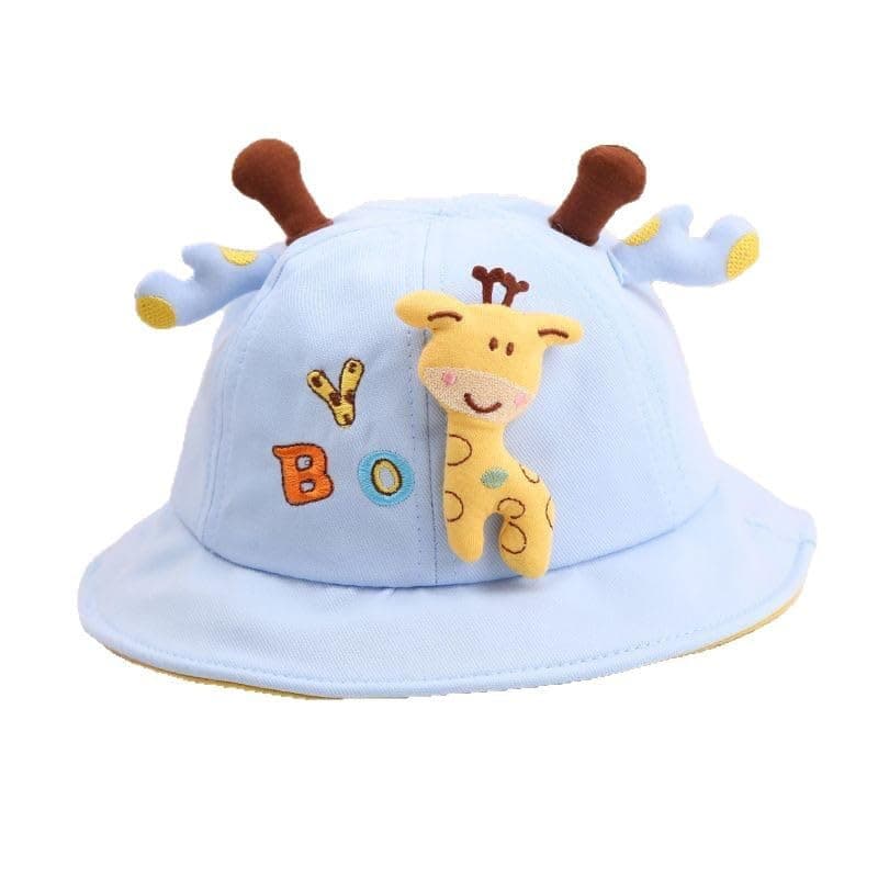 Zibuyu® Cartoon Sun Hat for Kids Aged 2-5 Years Old, Outdoor Bucket Hat Adorable Giraffe Plush Toy Charm Toddler Sun Cap, Cotton Sun Hat Wide Brim Bucket Hat, Children's Day Gift