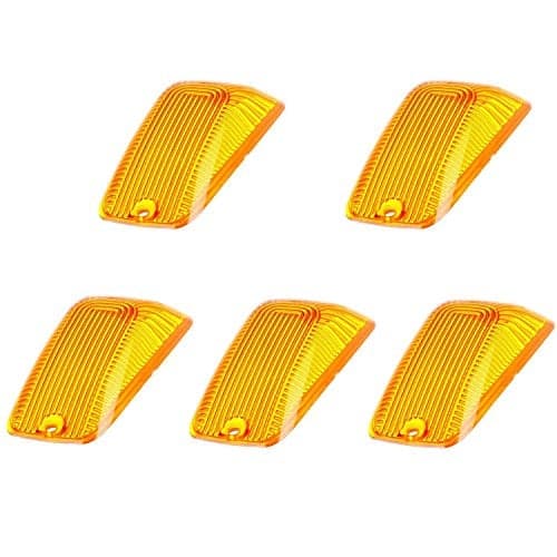 5 X Cab Marker Light Amber Cover, Cab Roof Running Lights, Top Light for 1988-2002 Chevy/GMC C1500 C2500 C3500 K1500 K2500 K3500 Pickup Trucks (Only Cover)