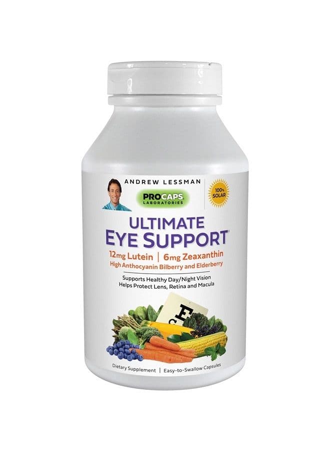 Ultimate Eye Support 60 Softgels - 12mg Lutein, 6mg Zeaxanthin, Bilberry, Key Nutrients to Support Eye Health and Promote Healthy Vision. No Additives. Easy to Swallow Softgels