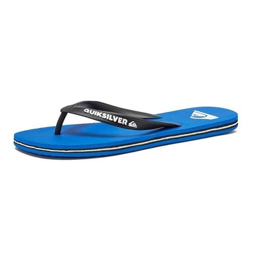 Quiksilver Men's Molokai 3 Point Flip Flop Sandal, Black/Blue/Black, 8