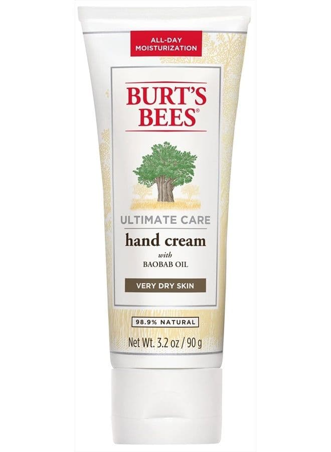 Hand Cream for Dry Skin, Moisturizing Natural Lotion, Unscented, Ultimate Care with Baboab Oil, 3.2 Ounce (Packaging May Vary)