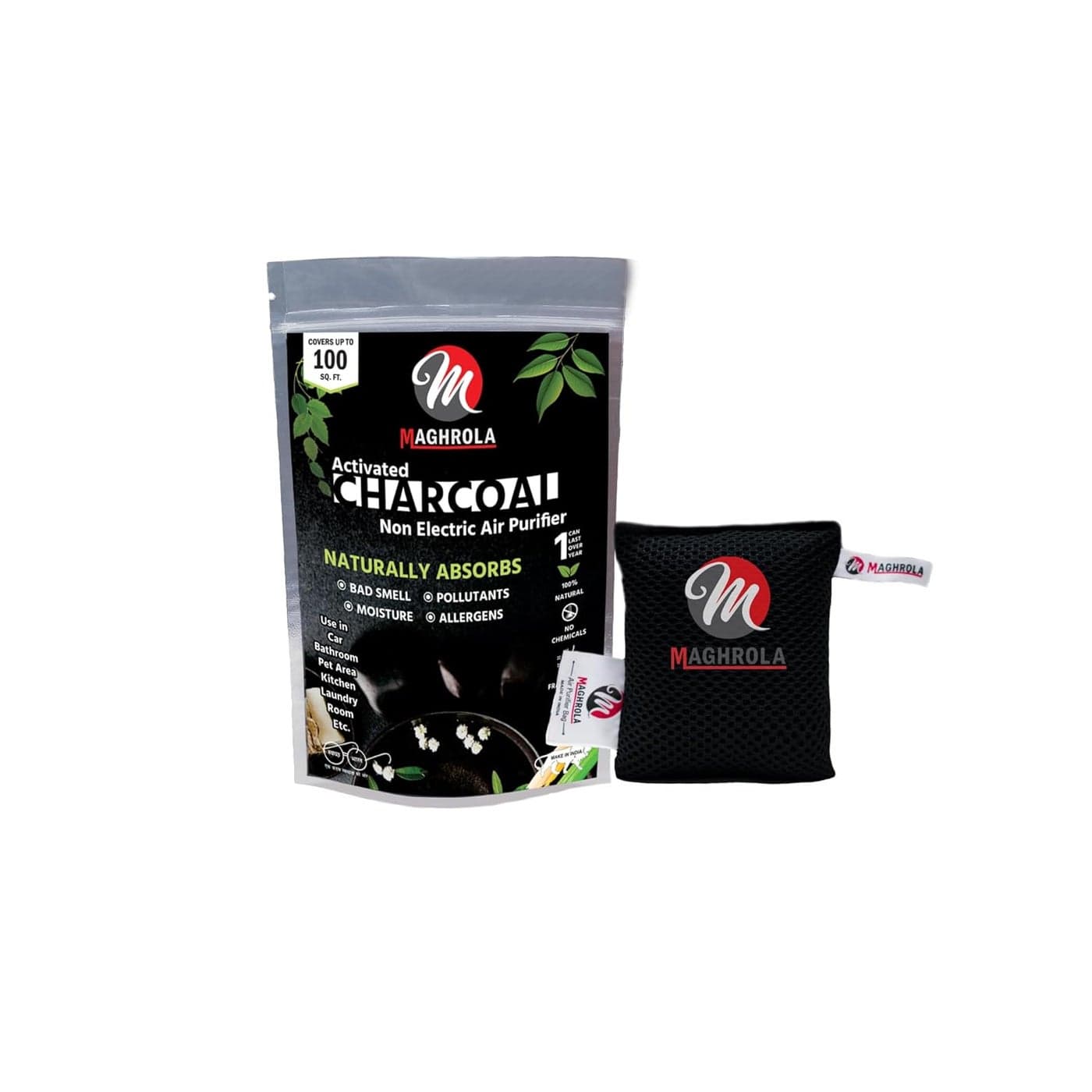 Natural Non Electric Air Purifying Activated Charcoal Bag Odor AbsorberMoistureNatural Car Air FreshenerShoe DeodorizerOdor Eliminators For RefrigeratorShoesCarKitchenHomePet 250gm