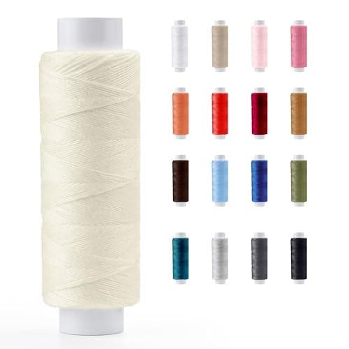 Pasmanta Strong Polyester Pro Sewing Thread Many Colours Finest Spools Universal All Purpose Hand And Machine Sewing 200m 220yd Coil Reel Made in Europe Since 1953 5611 cream