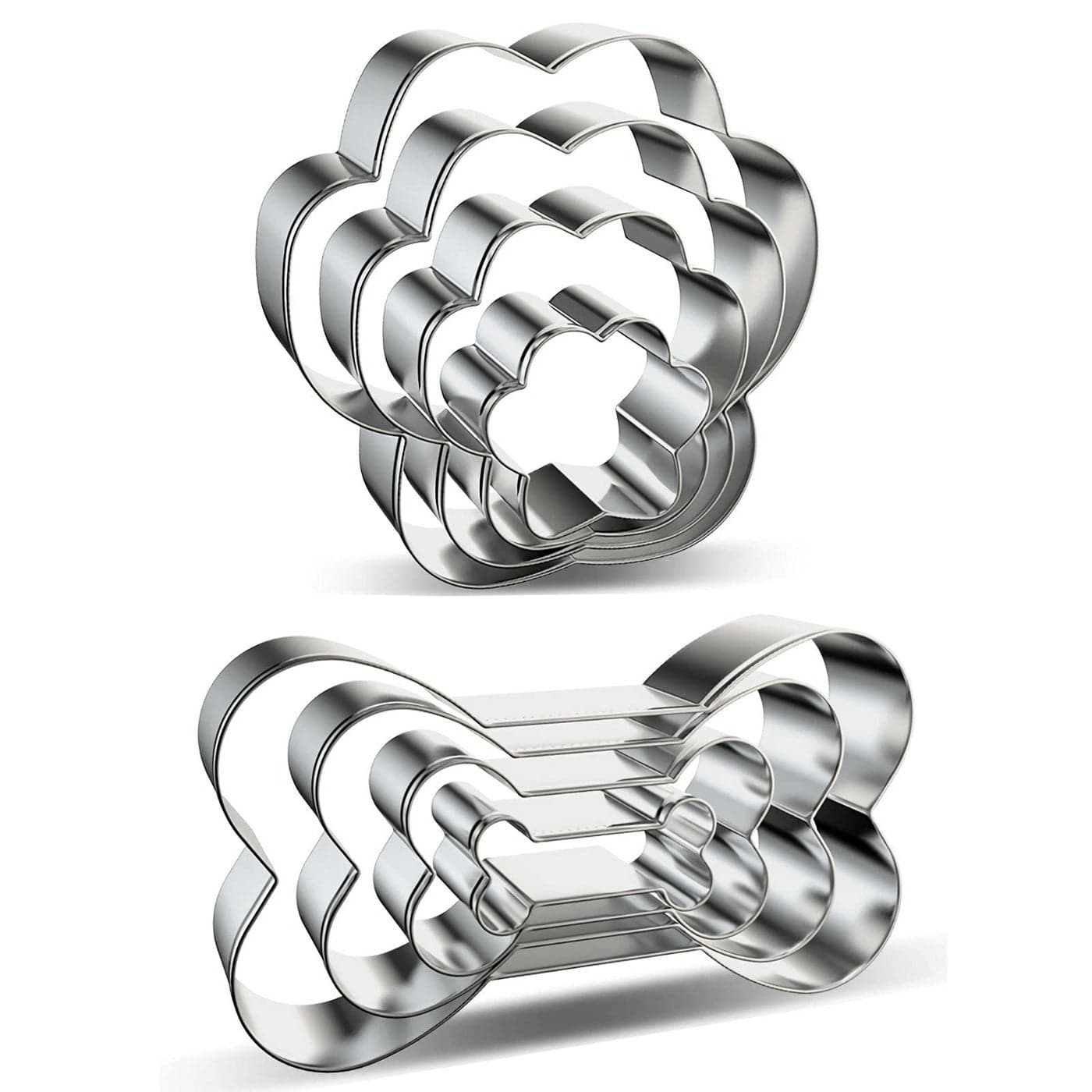 Dog Bone and Dog Paw Print Cookie Cutters Baking Set Azflyife 8 Pieces Stainless Steel Metal Biscuit Cookie Mold for Homemade Treats