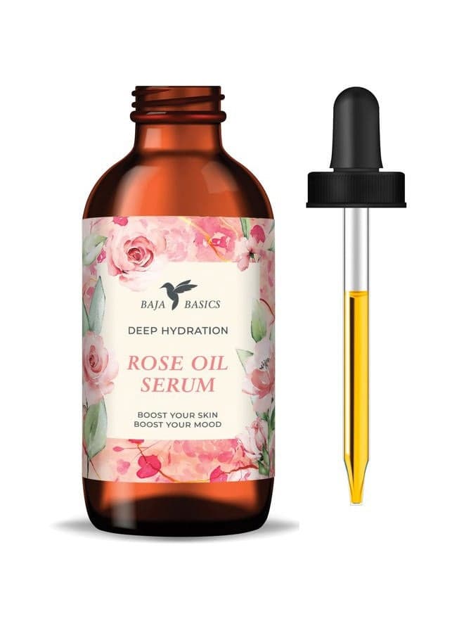 Rose Oil for Face, Rose Essential Oil, Face Serum for Skin, Hair and Nails, Unrefined Moisturizer, Hydrating Skincare Product 1 oz