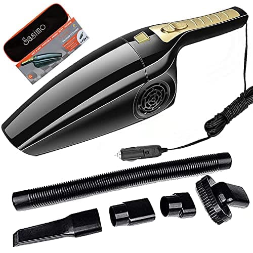 Zemic Portable & Corded High Power Car Vacuum Cleaner - DC 12V, 120W 5.5 KPA, Wet/Dry, Extendable, Lightweight, Black, Car Vacuum Cleaner, Car Interiors, Upholstery