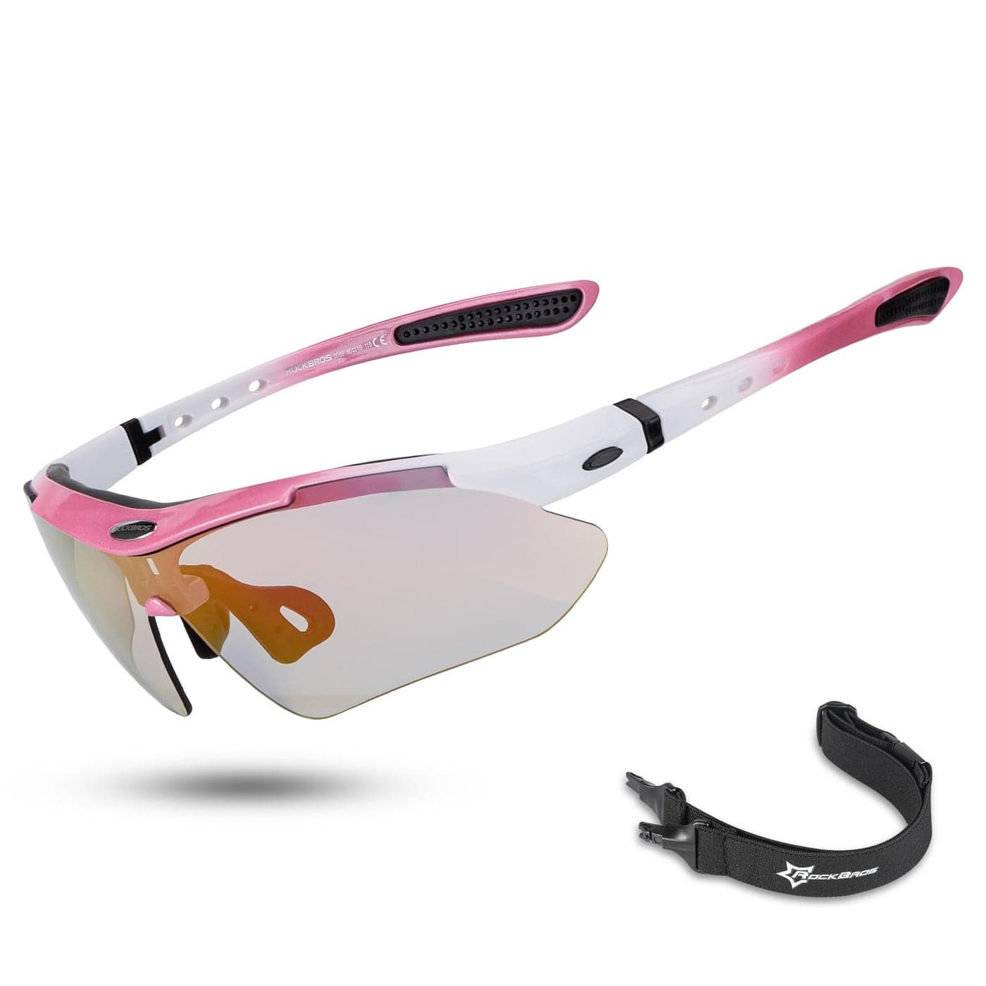 ROCKBROS Photochromic Sports Sunglasses Mens Pickleball Glasses Cycling Glasses MTB Sunglasses with Removable Elasctic Band