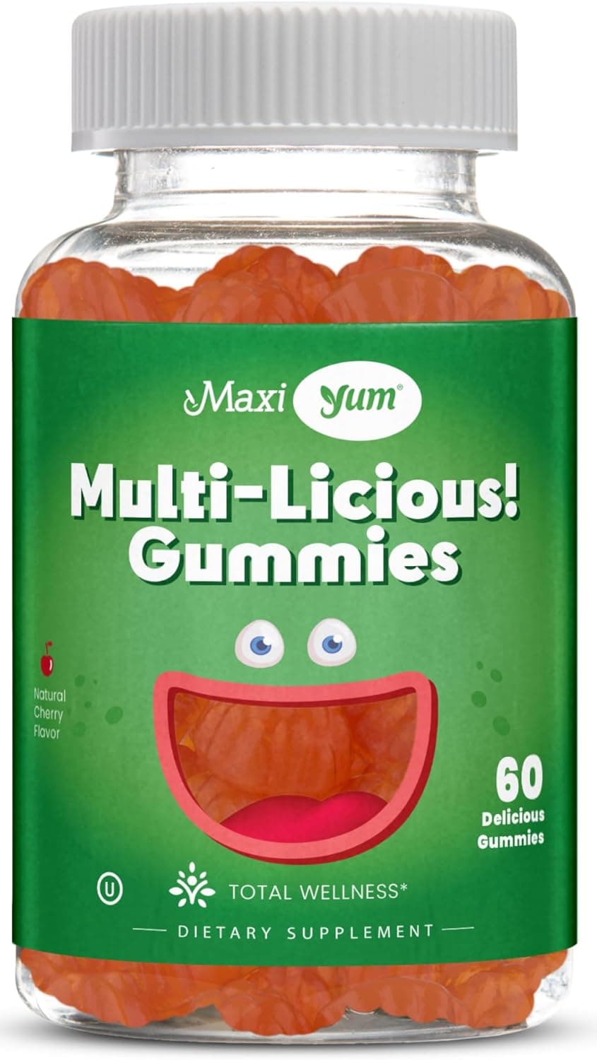 Maxi Health Multivitamin Gummies Vitamins for Adults Kids Cherry Flavored Gummy Multivitamins 60 Vitamin Gummies for Women and Men Daily Multi Vitamin Womens Mens Multivitamins Gummies