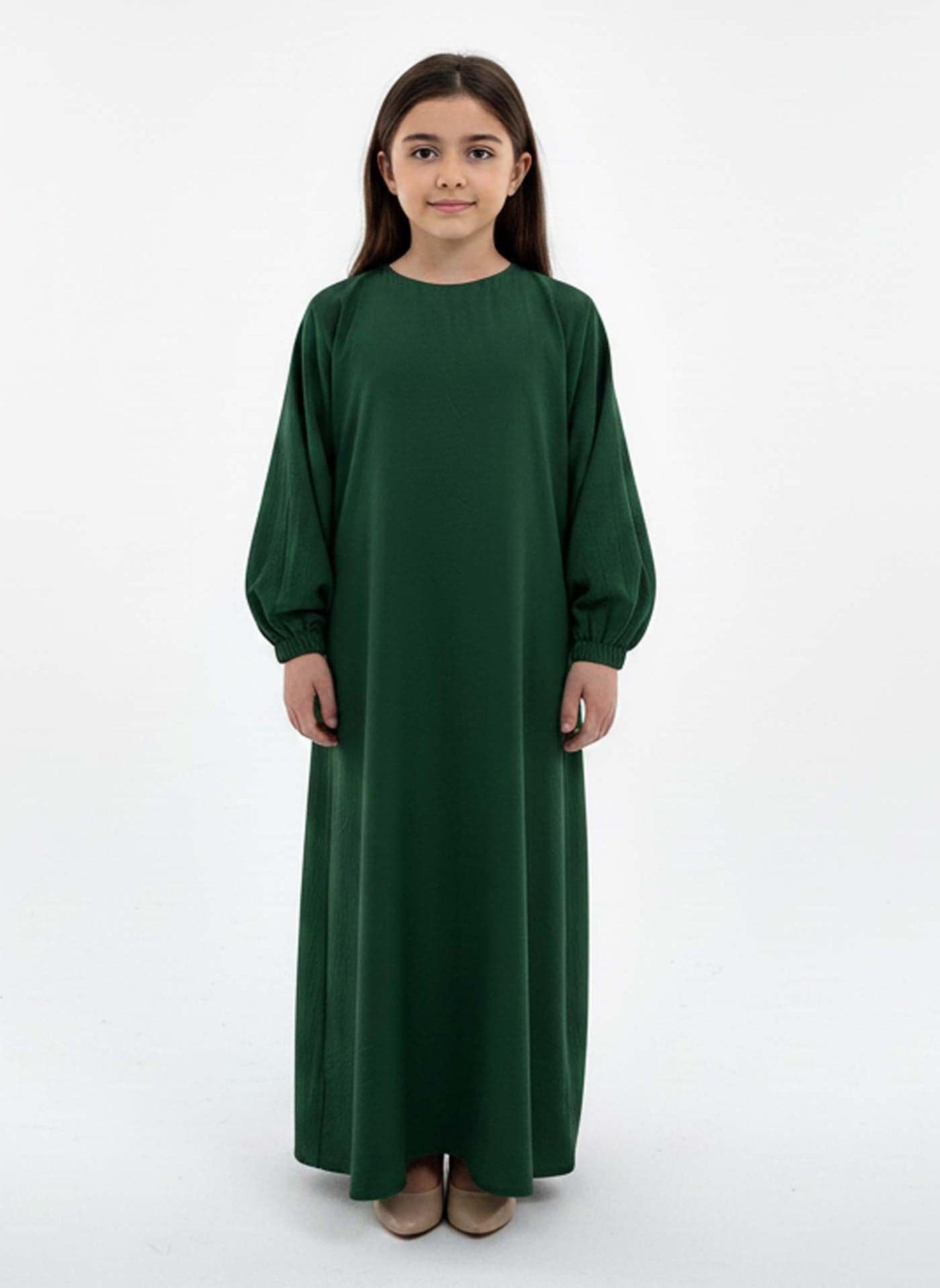 Kids Harir Maqsood Prayer Abaya I Green