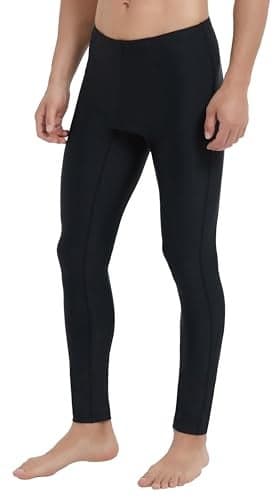 Ubestyle UPF 50+ Men's Active Surfing Water Leggings Swim Pants Swim Tights Beach Pants Sun Protective Black (U3006BLACKXXL)