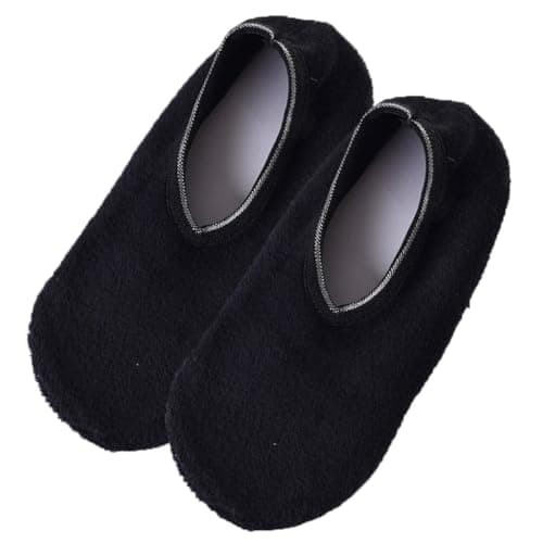 INFISPACE Men's Warm Indoor Floor Socks | Anti Slip Fuzzy Velvet Socks for Winters (Assorted) (IN, Alpha, Free Size, 1, Black)