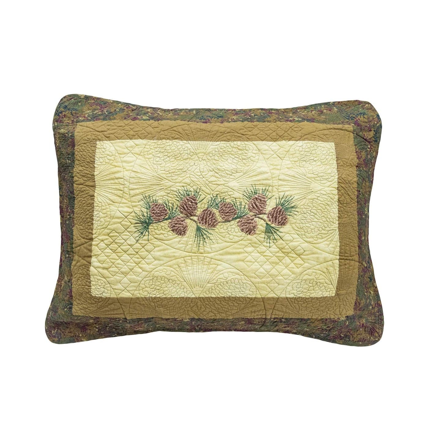 Donna Sharp Pillow Sham Cabin Raising Pine Cone Lodge Decorative Pillow Cover with Pine Cone Pattern Standard