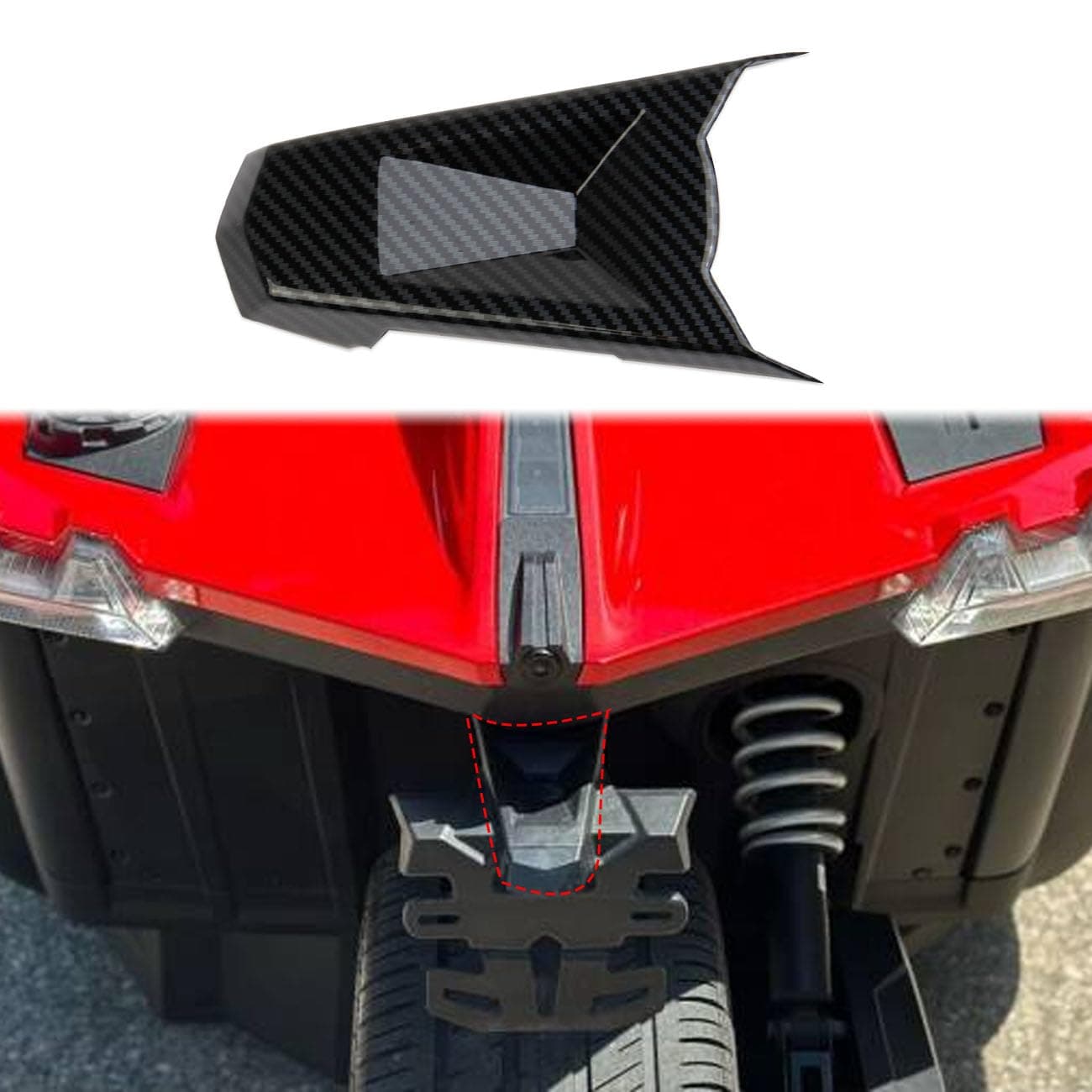 Fewshaw Carbon Fiber Style Car Rear Decorative Lid Trim Cover Accessories for Polaris Slingshot 20152025