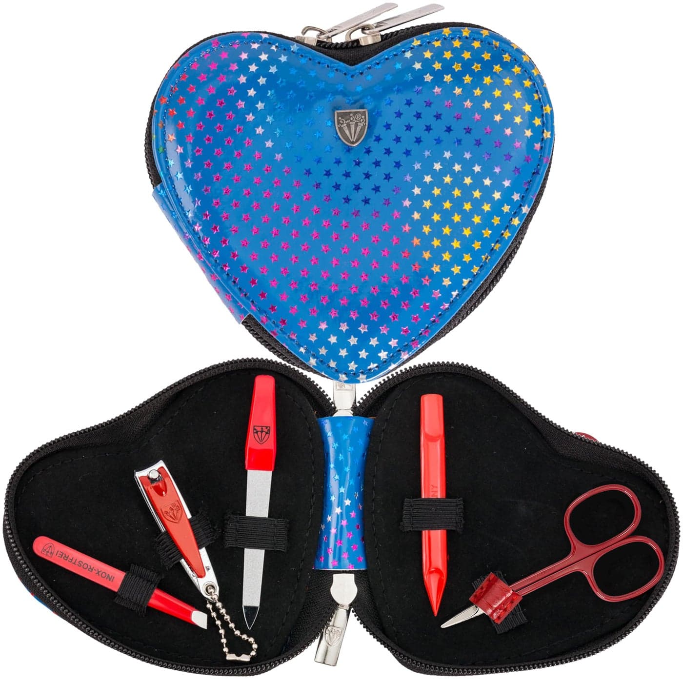 3 Swords Germany brand quality 5 piece manicure pedicure grooming kit set for professional finger toe nail care tweezers file clipper fashion leather case in gift box Made by 3 Swords 17719