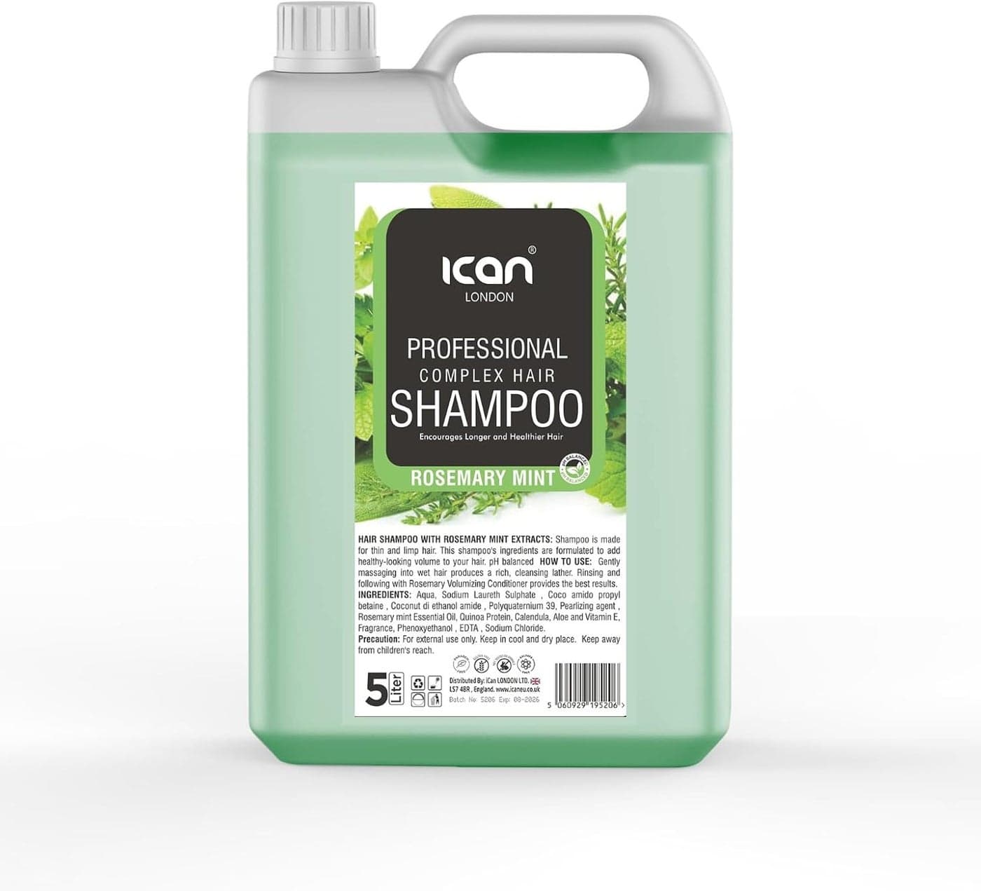Ican London Salon Formula Rosemary Mint Shampoo 5 Litres