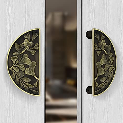 Plantex Heavy Duty Door Handle/Door & Home Decor/8-inches Round Shape Main Door Handle/Pull Push Handle Set/3 Years Warranty (275-Brass Antique Finish)