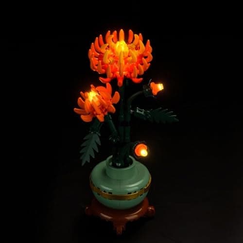 BrickBling Light Compatible with Lego Icons Chrysanthemum Flower Dcor LED Lighting Compatible with Lego Chrysanthemums Compatible with Lego 10368 Light up Your Botanical Collection No Model Set