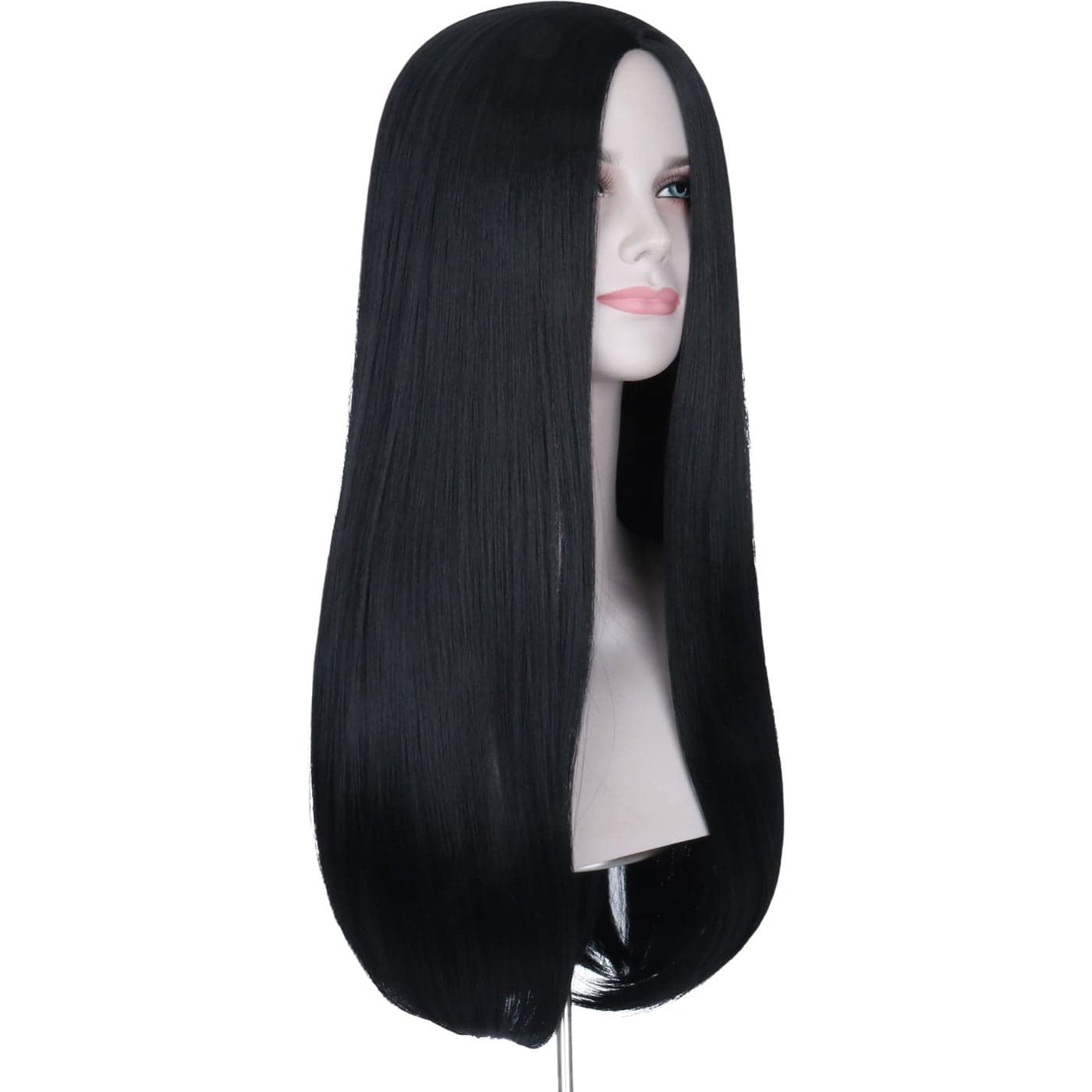 Yan Dream Long Straight Black Wig Middle Part Witch Costume Anime Wig for Women Halloween Party