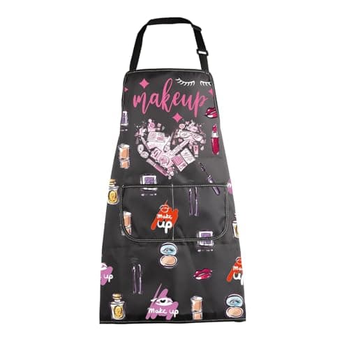 MBMSO Makeup Artist Aprons with Pockets Makeup Apron for Artist Esthetician Gift Cosmetology Student Gift Aprons (Makeup Artist Apron-black)