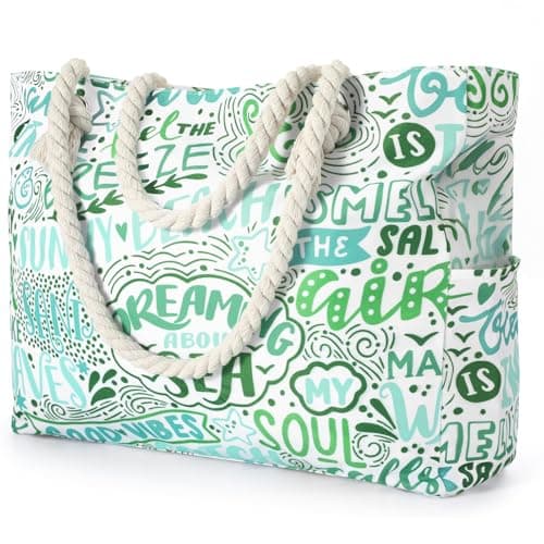 Tavaleu Beach Bags for Women - Large Beach Tote Bag, Women Sandproof Pool Bag for Pool Gym Grocery Travel