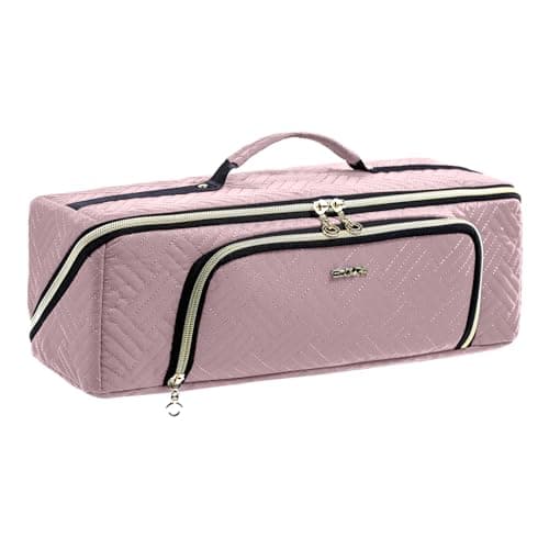 ELCUPA Large Hair Tools Travel Bag with Iron Mat - 2in1 Hair Tools Organizer for Hair Dryer Brush, Flat Irons, Straighteners, Curling Irons, Hair Bag, Makeup Bag, Cosmetic Bag for Travel Essentials
