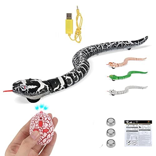FauKait Remote Control Snake Toy RCRobot Electric Snake Toy Fast Moving of Fake Rattlesnake Christmas Halloween Toys Party Favor Gifts Joke Prank for Kids BoysBlack
