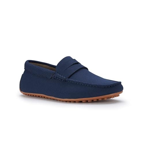 Ferro Aldo Dave Men's Classic Driving Loafer | Casual Slip-on Moccasin in Breathable Canvas Fabric | MFA19733 | in Navy Blue, Size 10.5