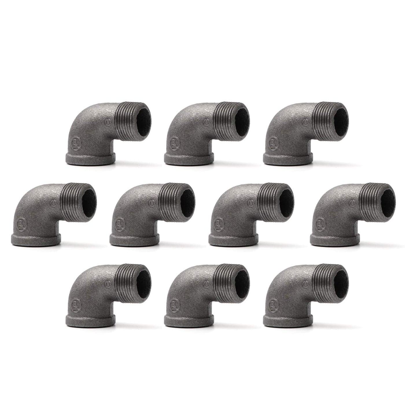 34 90 Degree Pipe Fitting Elbow Home TZH 34 NPT Male X NPT Female Elbow Threaded Cast Black Malleable Iron for Steampunk Vintage Shelf Bracket DIY Plumbing Pipe Decor Furniture 10 34