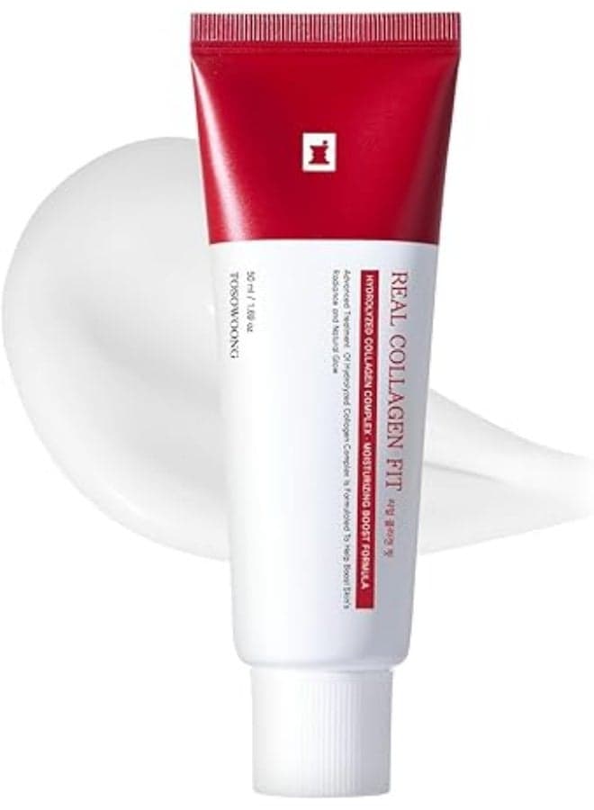 TOSOWOONG Real Collagen Fit, Hydrolyzed Collagen Wrapping Mask, Peel Off Facial Mask, Supports Elasticity, Hydrating, Glow, Glass Skin, Face Moisturizer, Self Care, Korean Skin Care, 50ml, 1.69 fl. oz