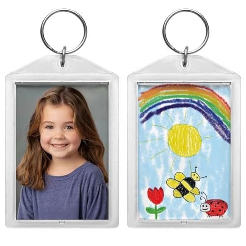 Snapins Clear Acrylic 1.75" x 2.75" Photo Keychains - Pack of 25
