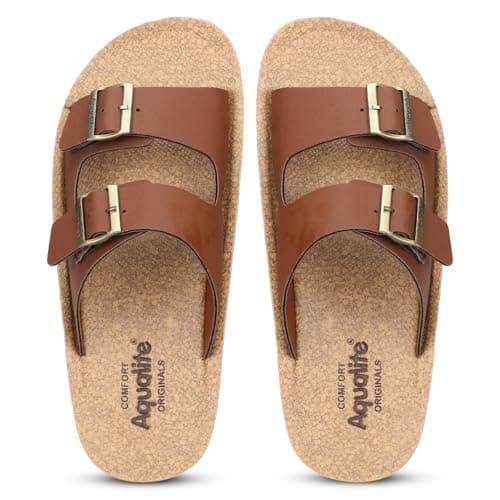 Aqualite PG-113 Men's Ethic Slipper with Comfortable Cushion Insole|Ethic Slipper for Men's Beige/TAN