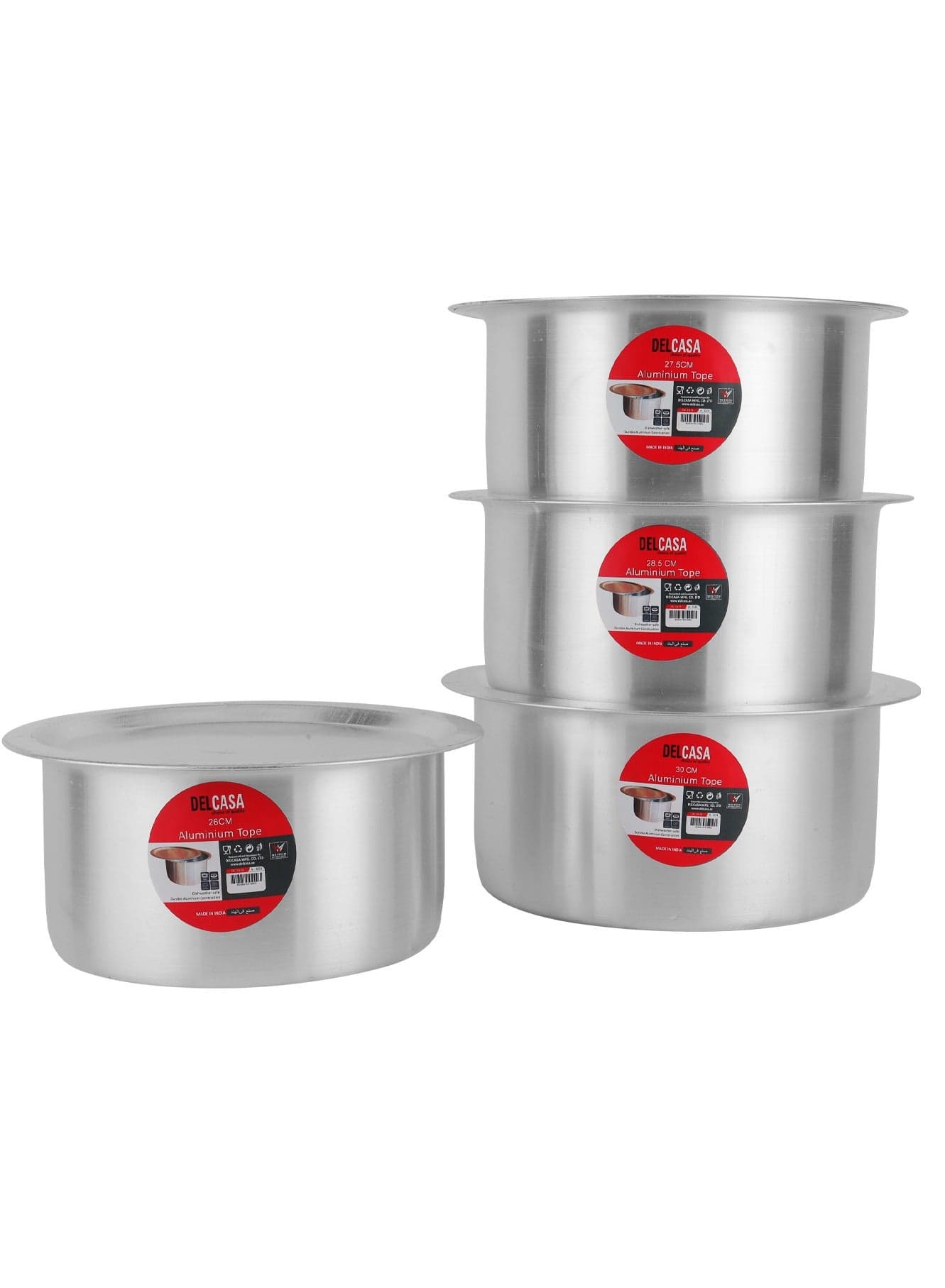 Delcasa 4 Piece Flat Bottom Tope Set- DC2679