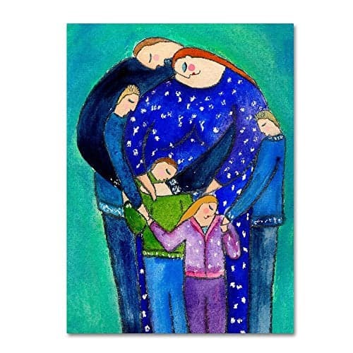 Trademark Fine Art Wyanne 'Three Boys & A Girl Family Big Diva' Canvas Art, 14x19