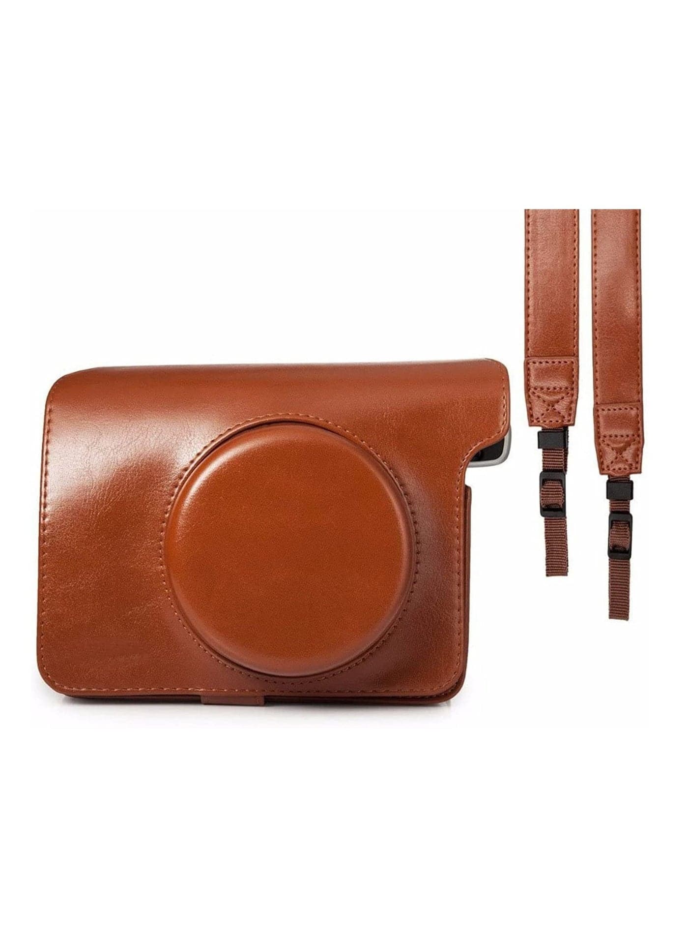 Vintage PU Leather Protective Bag Cover for Fujifilm/Polaroid Instax Wide 300 Instant Film Camera w/Removable Strap