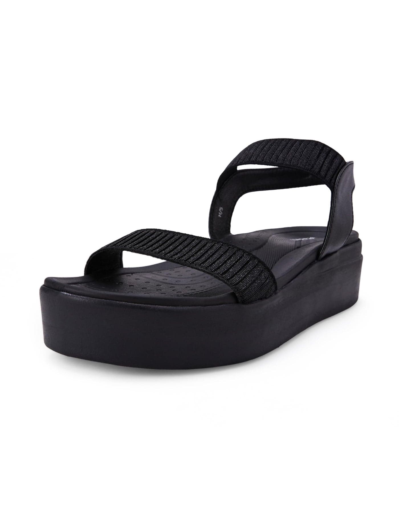 Mochi Women Black Wedge Heel Comfort Sandal UK/8 EU/41 (34-924)