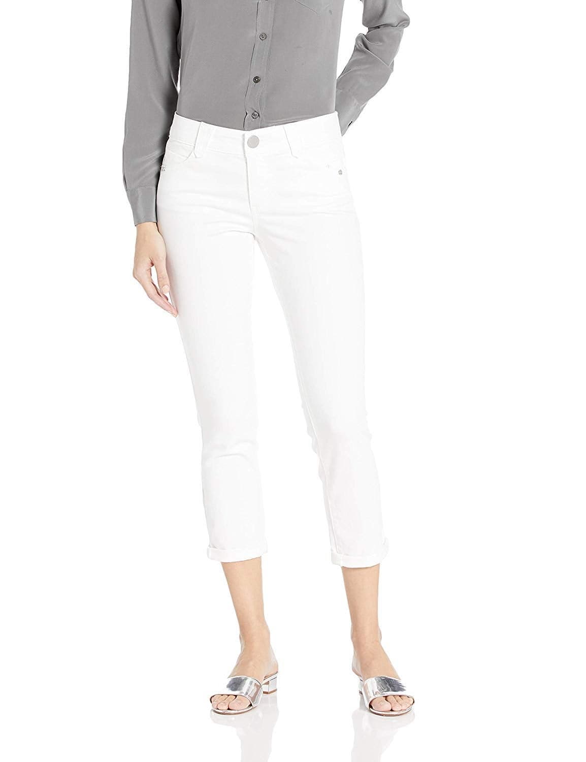 Democracy womens Absolution Crop Jeans Optic White 12 US