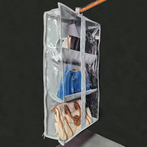 Homestrap Handbag Hangease 3 Layer Bag Organizer Cover for Handbags|Transparent Storage Bag