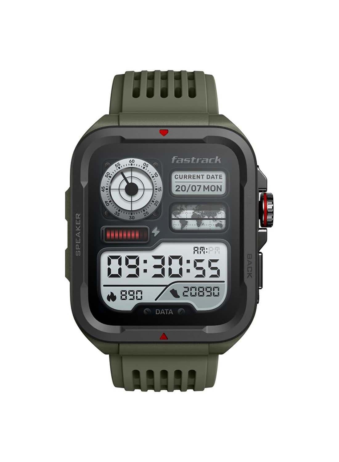 Active With 4.64 cm UltraVU HD Display And Functional Crown Rugged Smartwatch With Auto Multisport Recognition Green