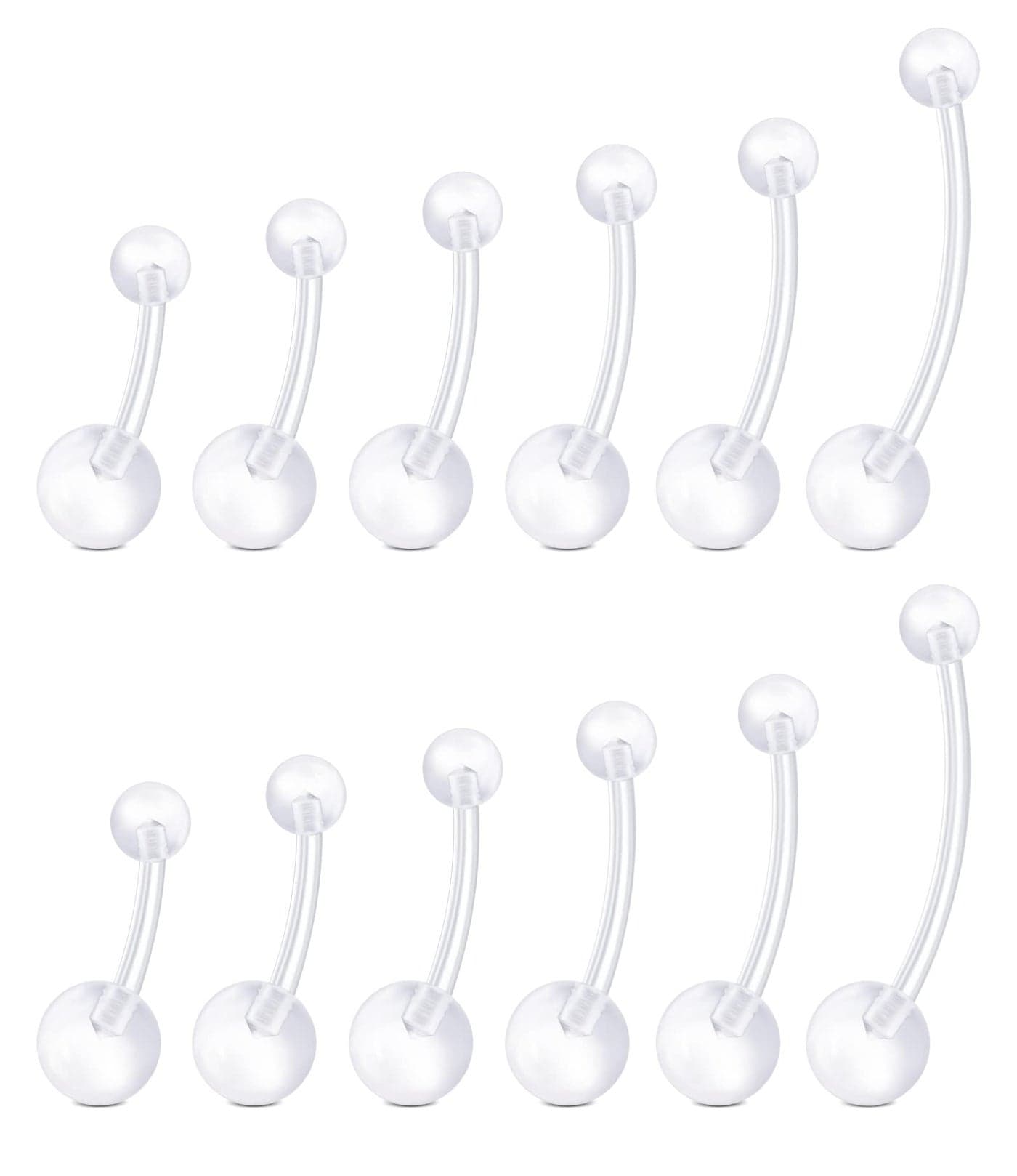 QWALIT Pregnancy Belly Button Rings Long Bar Sport Maternity Flexible Bioplast Plastic Belly Rings pregnant belly button ring for Pregnant Women Surgery