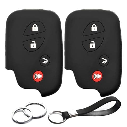 INFIPAR 2pcs Compatible with Lexus GX460 GS350 GS450h ES350 IS250 IS350 CT200h LS460 LS600h LX570 RX350 RX450h Smart 4 Buttons Key Fob Cover Case Key Chain Protector Keyless Remote Holder