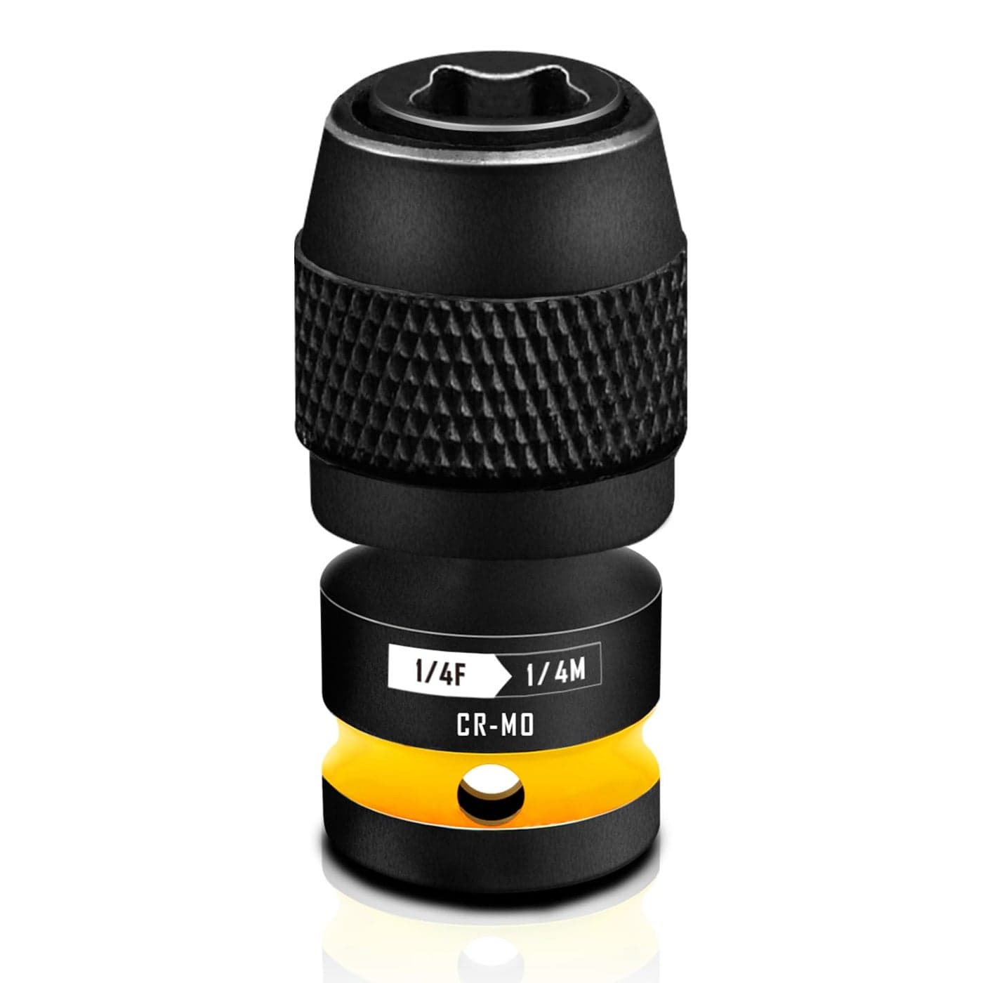 BLACKROBOT Quick Release Impact Bit Holders 14Inch Square Drive to 14Inch Hex Socket Adapter CRMO Steel Yellow