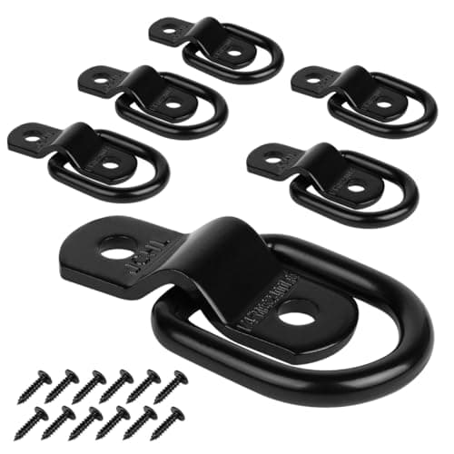 JCHL D Rings Tie Down Anchors Hooks for Trailer Truck Bed Bracket Enclosed Points Pickup Camper Surface Mount DRing Heavy Duty 14 2400 Pound Capacity 6Pack