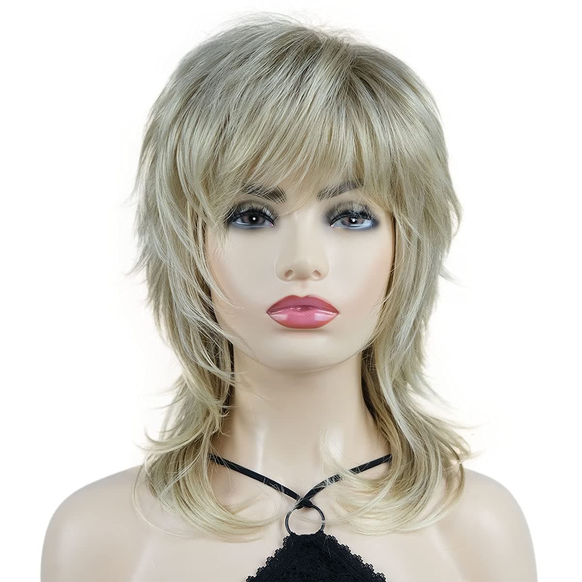 Wiginway Long Shaggy Layered Hair Natural Straight Wavy Shags Wig Soft Syhthetic Hair