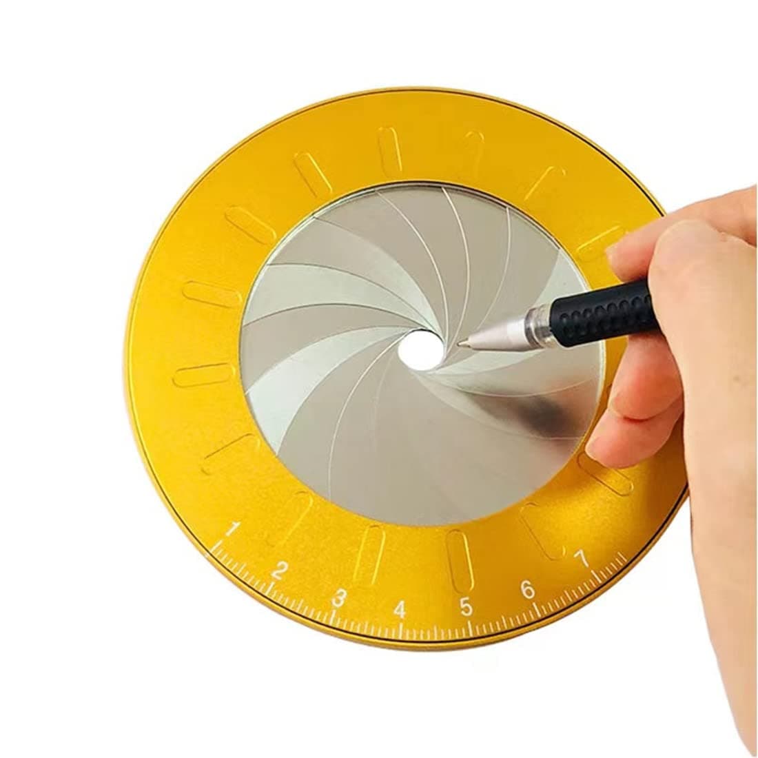 Szliyands Circle Drawing Maker Adjustable Rotary Circle Template Measuring Drawing Ruler Aluminum Alloy Stainless Steel Drafting Ruler Measurement Tool for Circles