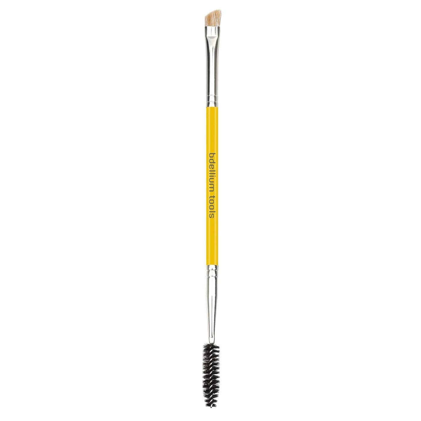 Bdellium Tools Professional Makeup Brush - Studio Series 735 Double-Ended Brow/Lash - With Mix of Soft Synthetic & Natural Fibers, For Eyes’ Daily Grooming (Yellow, 1pc)