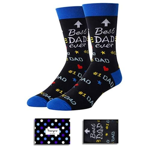 HAPPYPOP Best Dad Ever Gifts - Birthday Gifts For Father Papa, Best Dad Socks