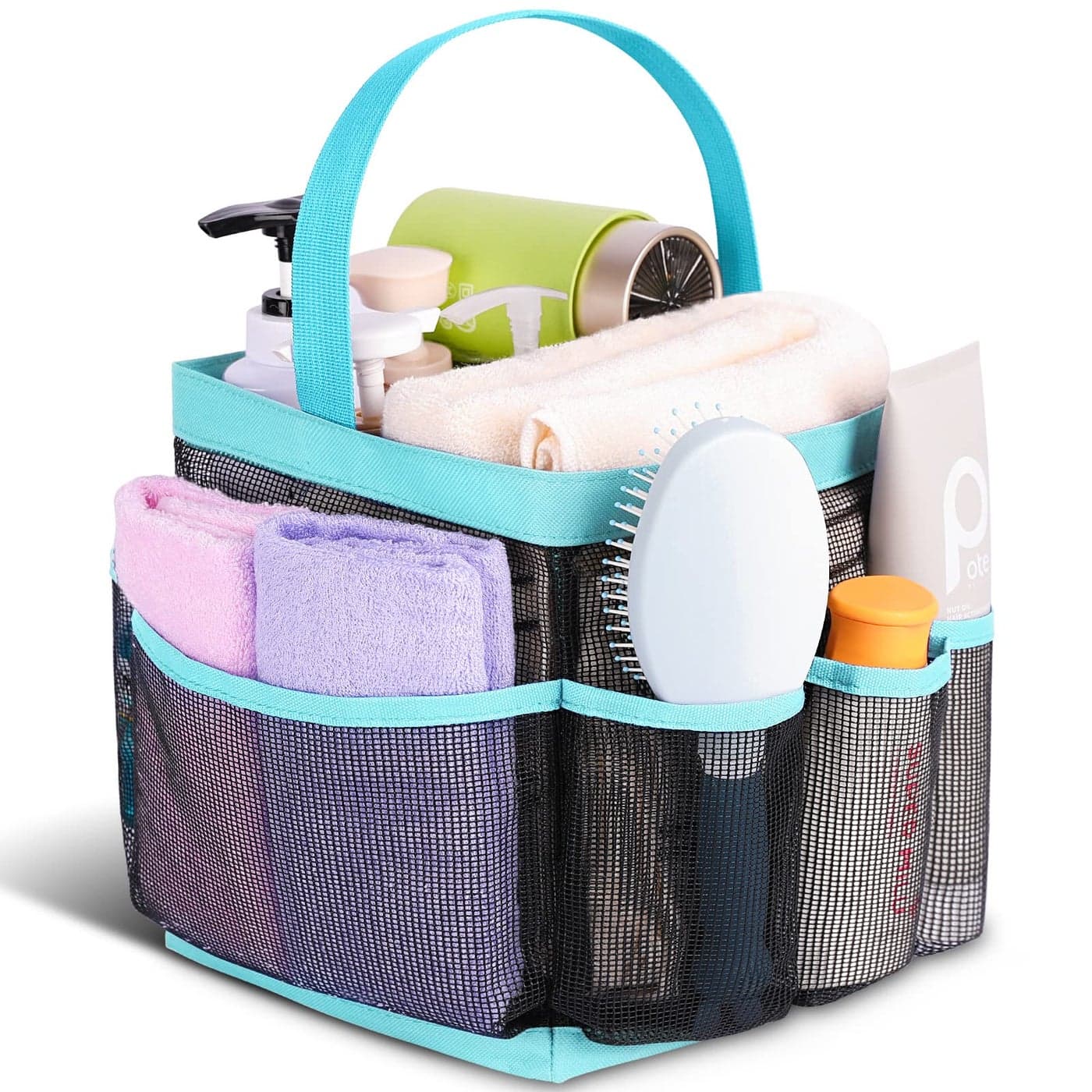 EUDELE Mesh Shower Caddy Portable for College Dorm Room Essentials with 8Pocket Large CapacityShower Bag for BeachSwimmingGymTravel essentials