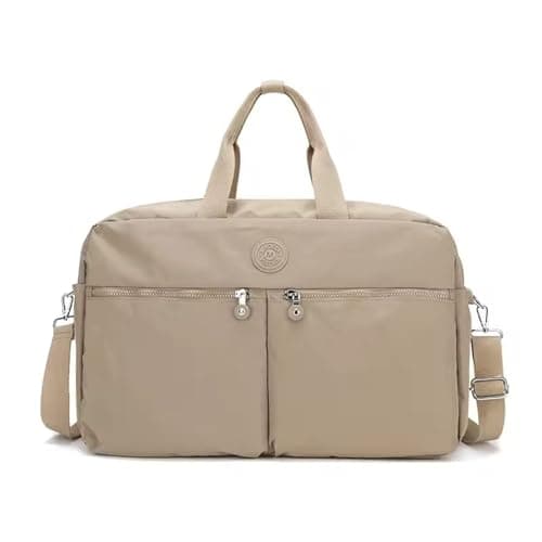 Weekender Duffle Travel Bag - Luggage Bag with Detachable Shoulder Straps & Multi Compartments - Spacious Bag for Men & Women (Khaki)