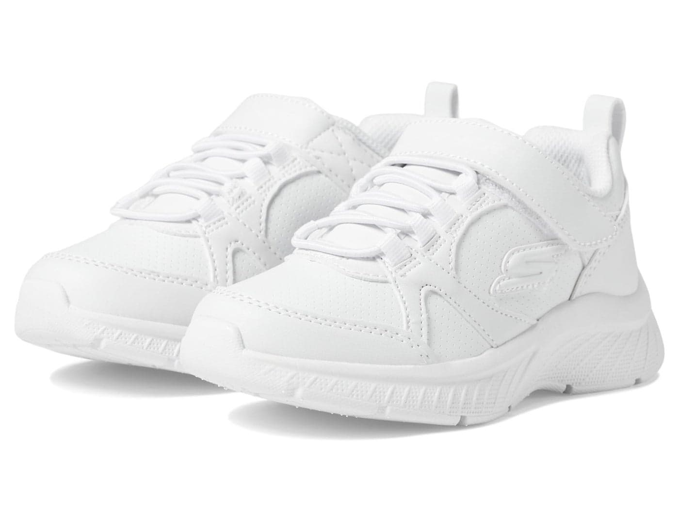 Skechers Girls MICROSPEC Plus Sneaker, White, 1.5 Little Kid